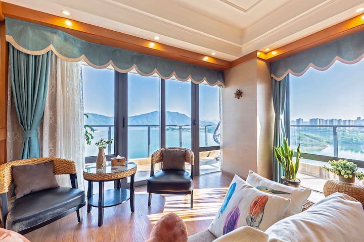 【美炸】@卫小北美摩卡/270度超豪湖景l型阳台/私人车位/蜜月/东南湖