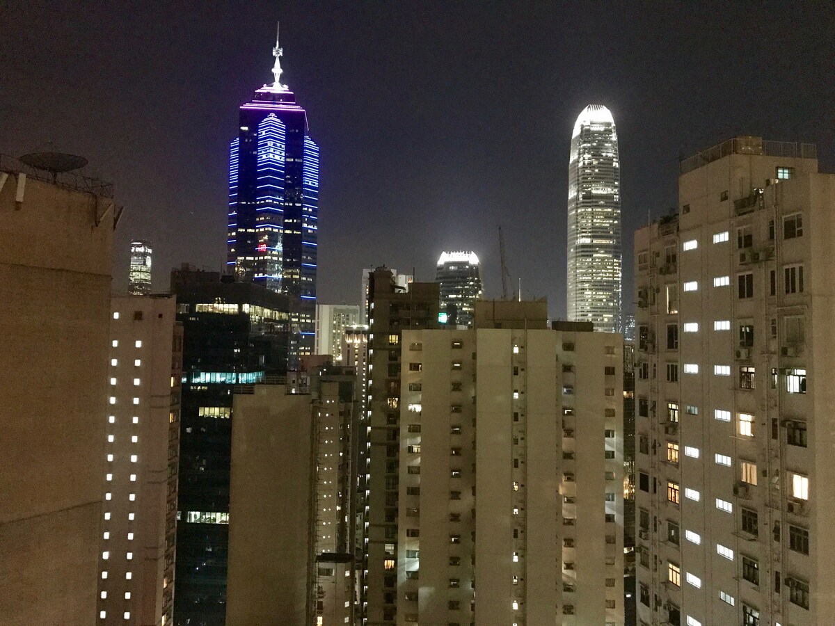 香港市中心1卧室公寓，景观优美，健身房