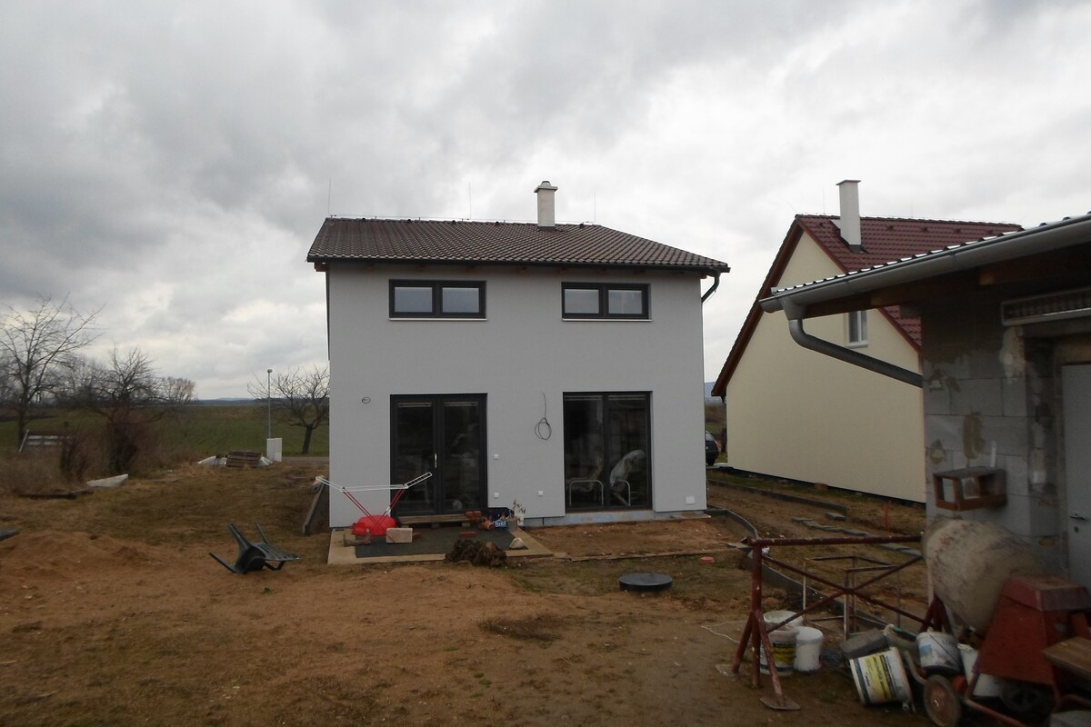 House overlooking Pálava hill scenery.