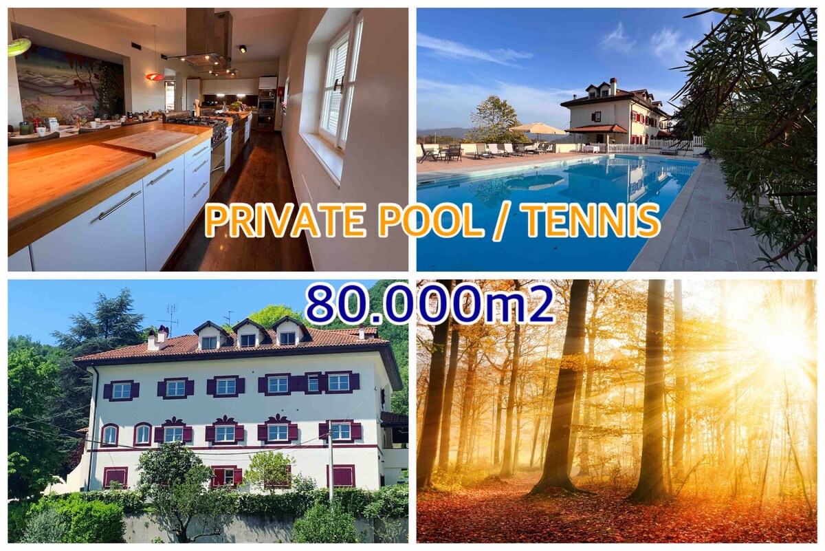 Villa, for 20 people. Private pool/tennis court.