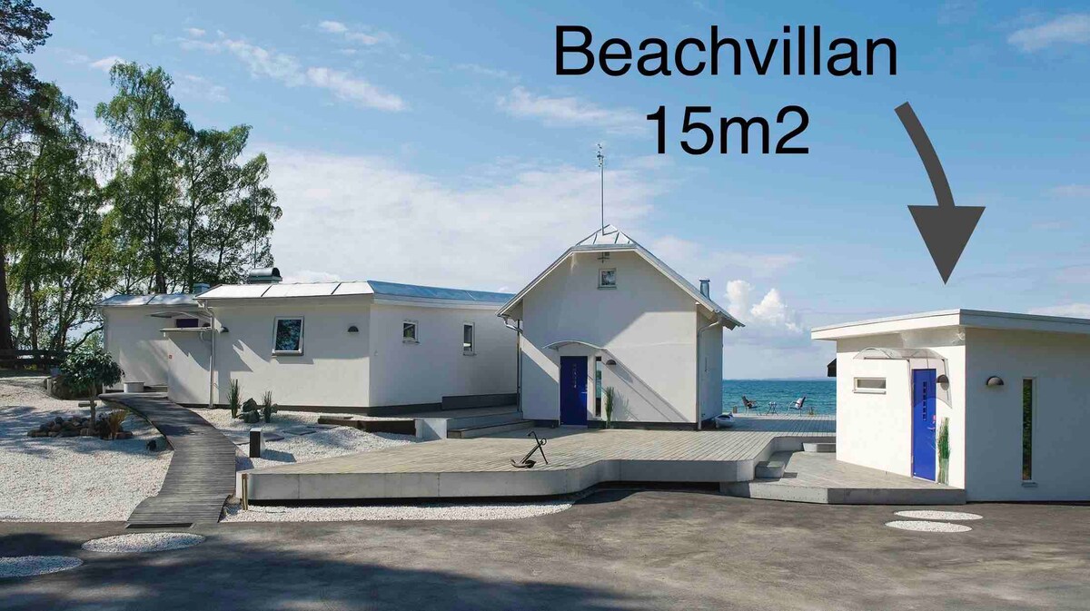 Beachvillan 15平方米，距离海滩15米。