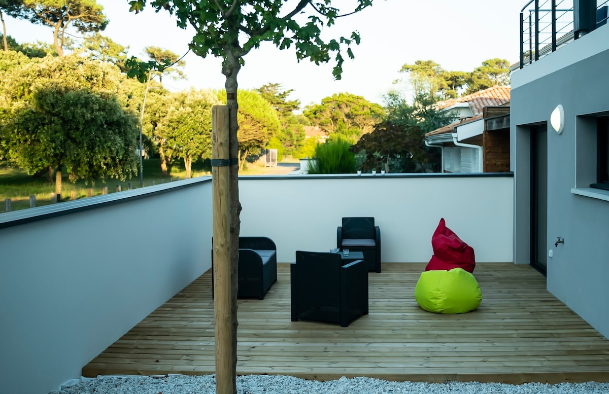 Maison mitoyenne à 300 m de la plage