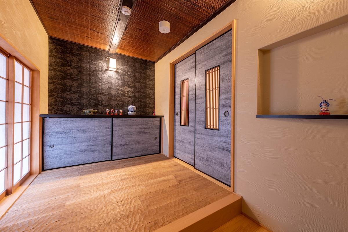 [京町]半开放式空气浴缸/Sanjusangendo/地暖，配有空调/日式客房，日式客房