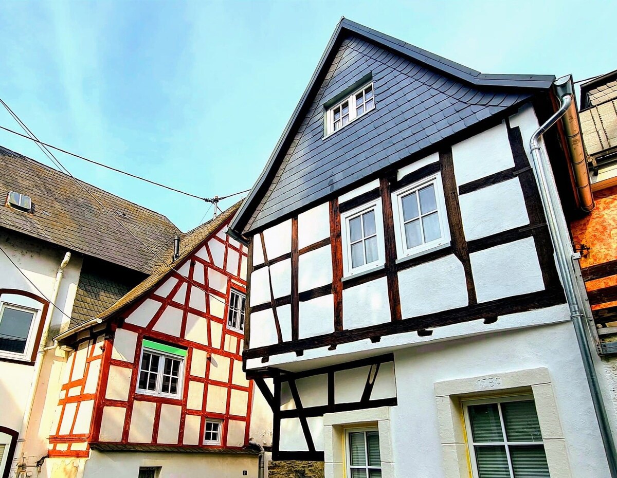 莱茵河畔的弗里德里希温馨舒适的半鼓式住宅。