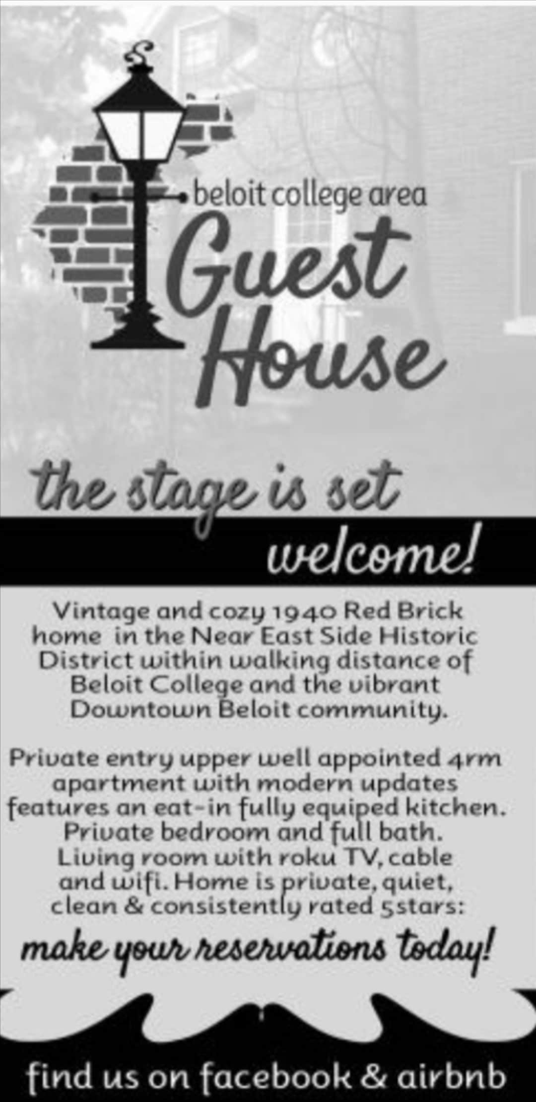 Beloit College Area Corporate Guest House 4房间。