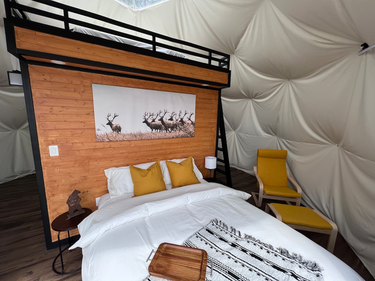 Luxury lakefront Geodesic Glamping Dome - Fox