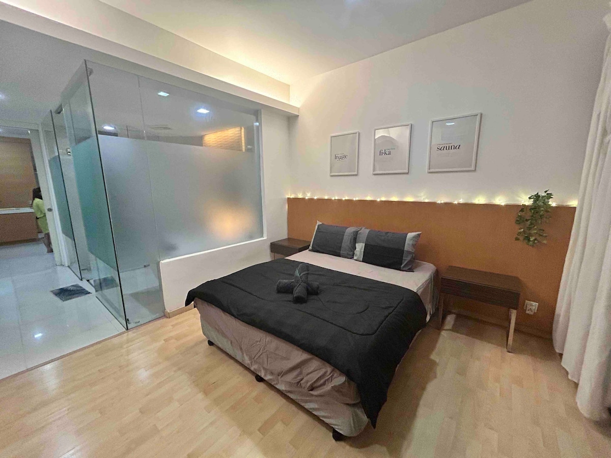 带私人按摩浴缸的舒适单间公寓@吉隆坡市