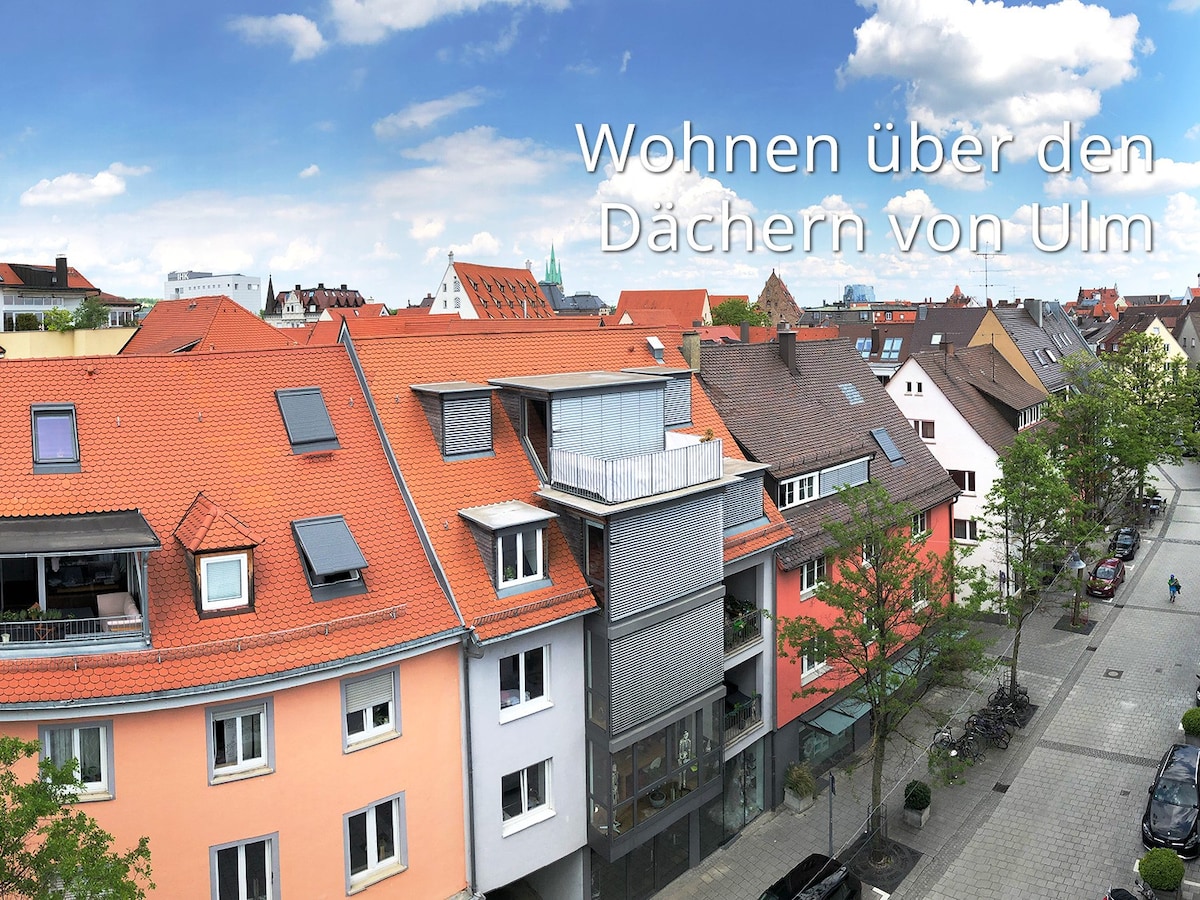 乌尔姆（ Ulm ）屋顶的现代城市公寓