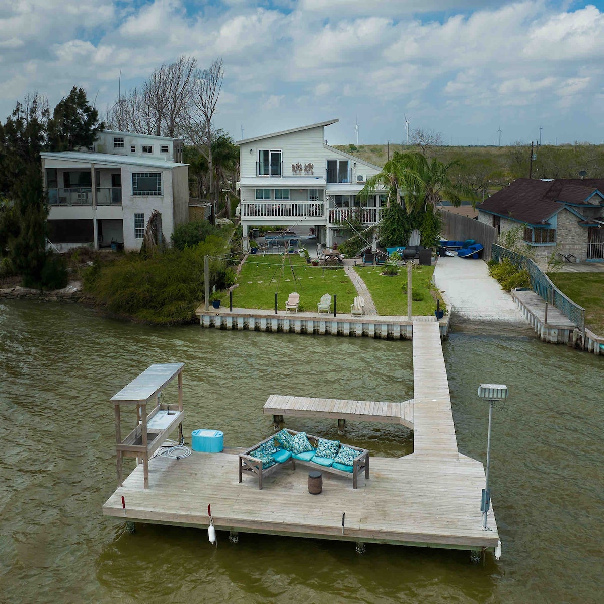 Tiki House at Arroyo City TX  River Waterfront