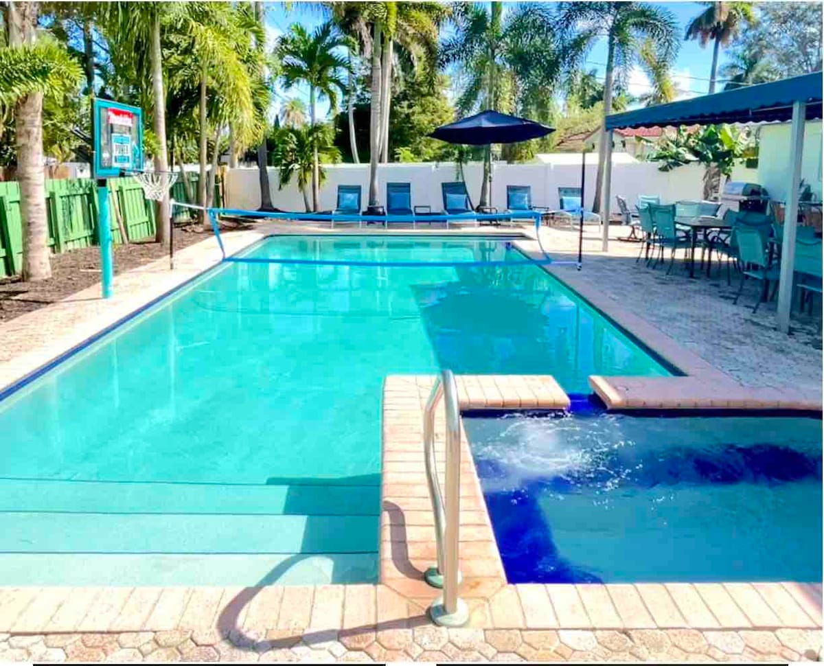 令人惊叹的豪华5床50x25泳池🔥热水喷气式水疗中心！