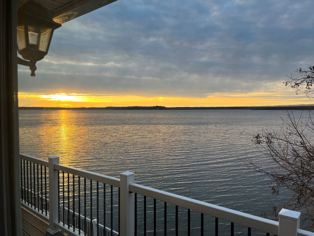 湖畔，欣赏日落美景， 4层甲板，私人码头