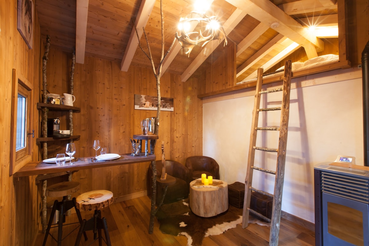 Cabane Mont-Blanc带私人桑拿房和按摩浴缸