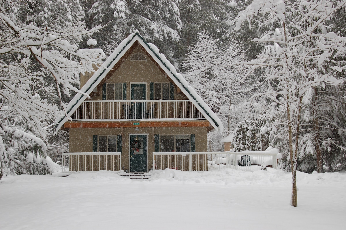 雪线热水浴缸中的Mt Baker Chalet