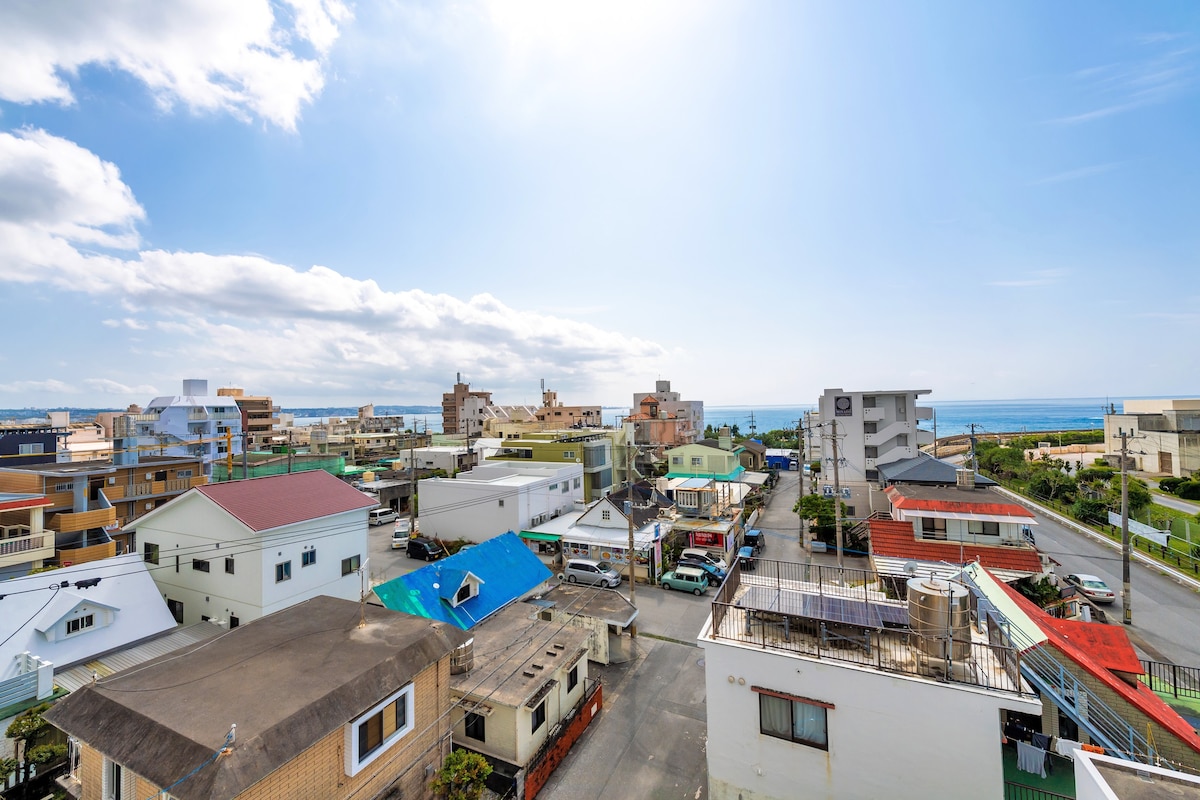和宠物同住！Chikusa度假村/Sunabe海岸步行3分钟/从屋顶可欣赏到180度的美景/8人/4楼
