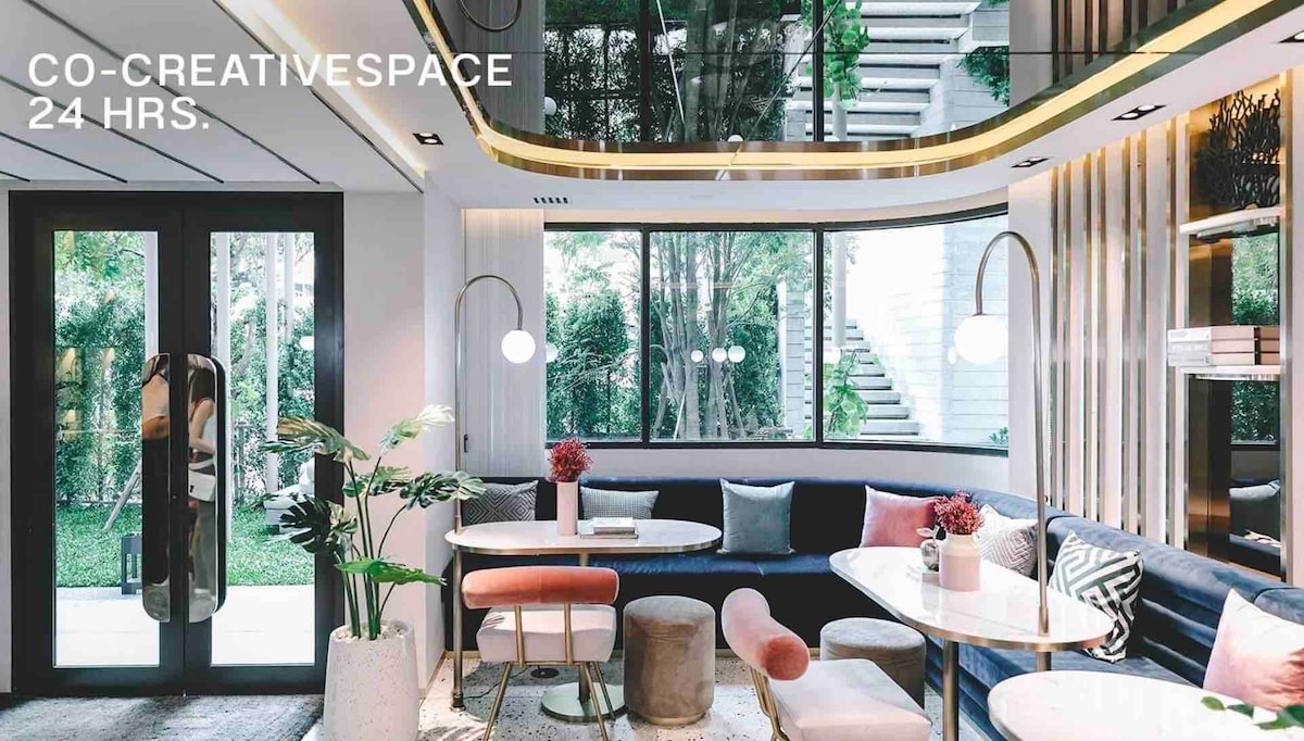 五星級隱私奢華設計公寓，靠近BTS交通便利，50米到lotus和7-11超商