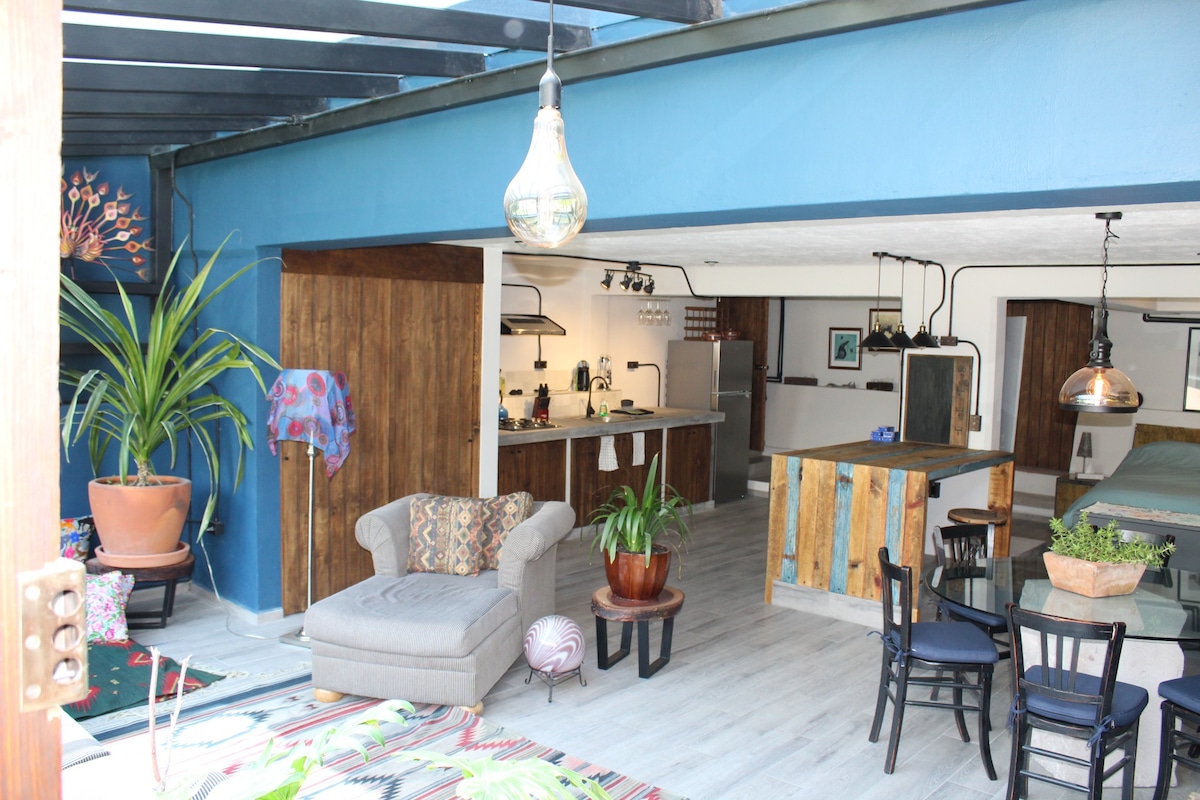 El Loft Azul en Cholula。