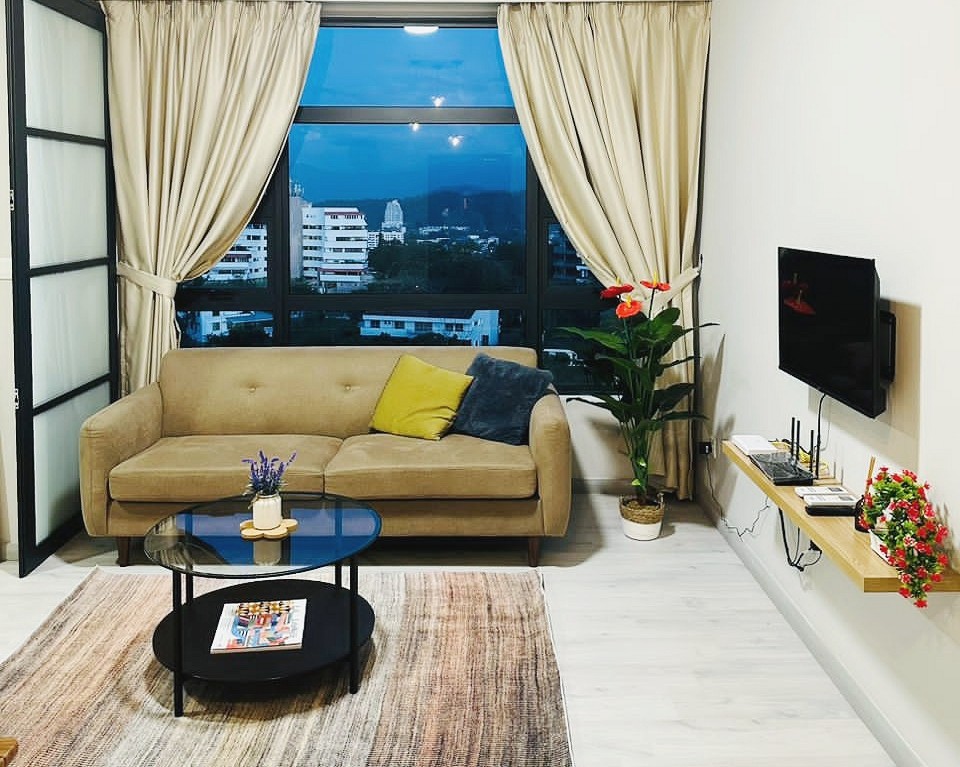 亚庇中央商务区的整套舒适公寓，可供4人入住