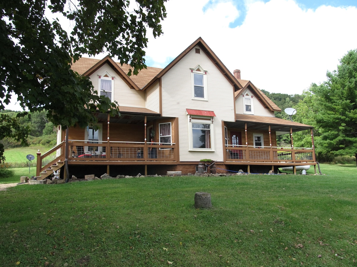 Driftless area farmhouse with silo tower