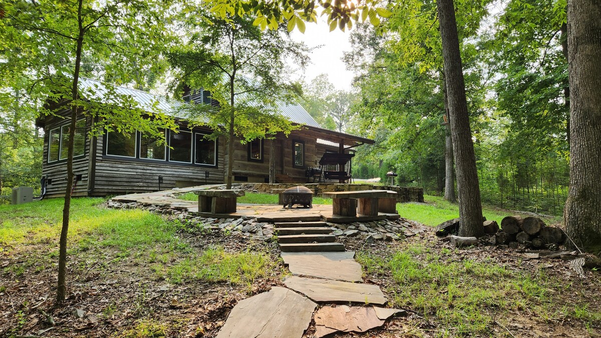 Modern cabin in a country setting