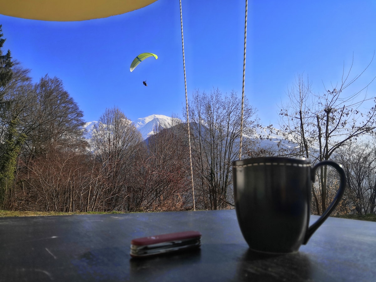 Ambiance chalet face au Mont blanc