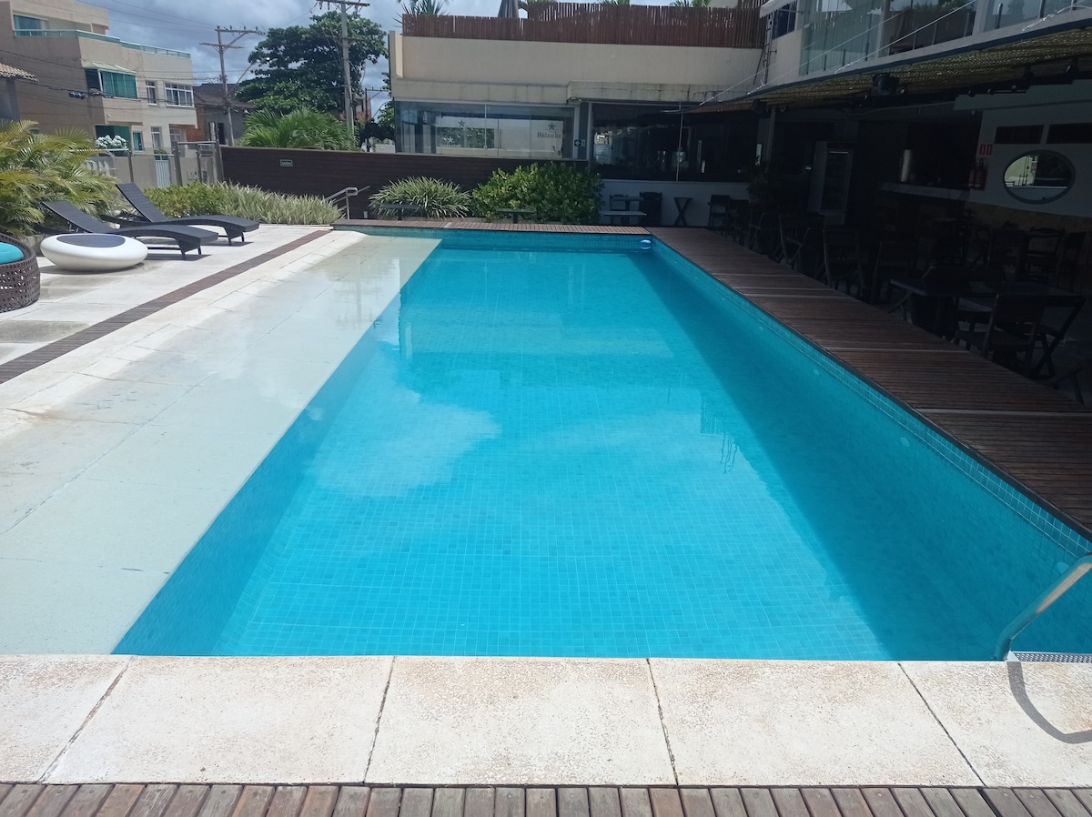 Loft encantador com piscina, a beira mar!!!