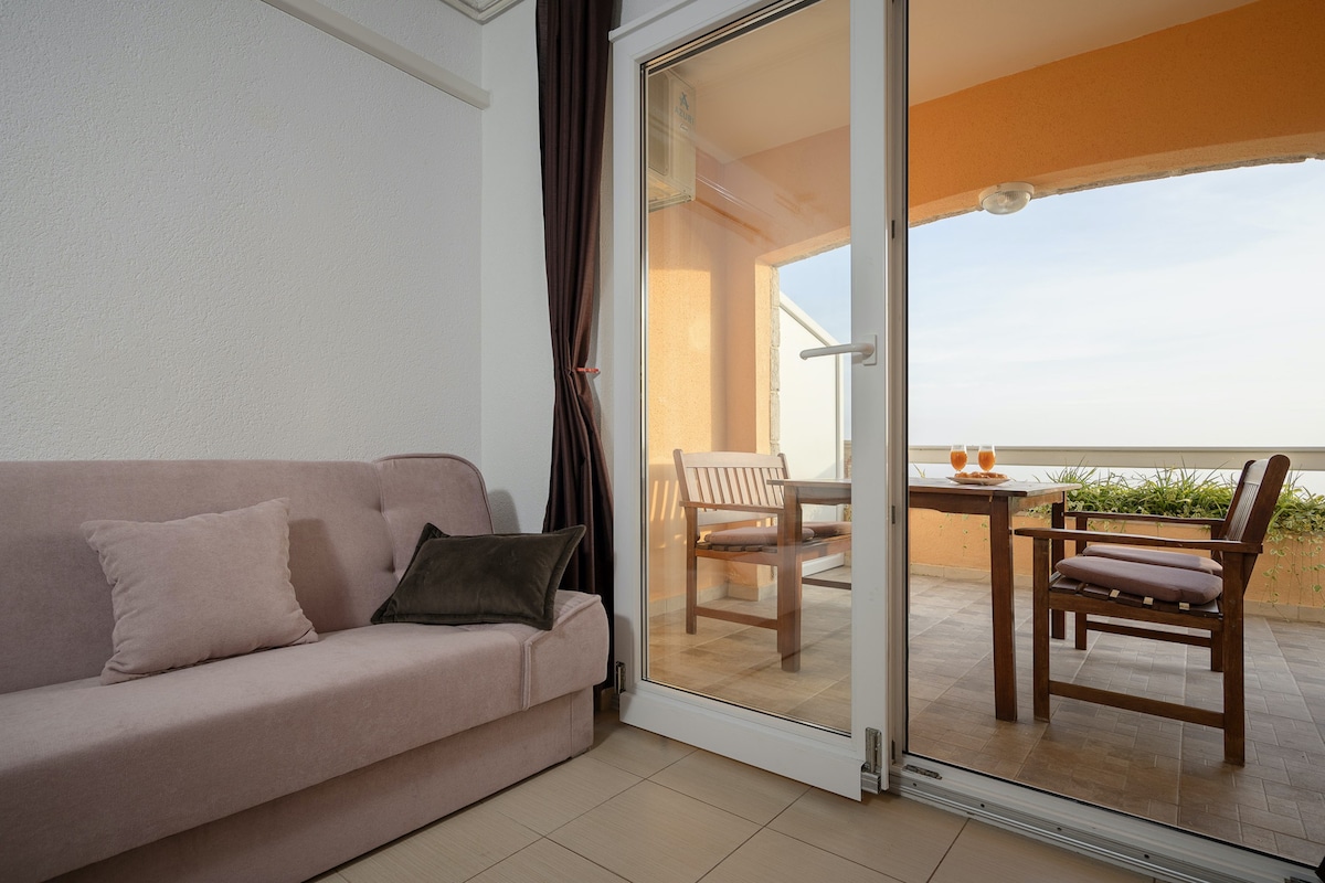 斯皮拉海滩（ Spila Beach ） -带阳台和海景的2居室公寓A5