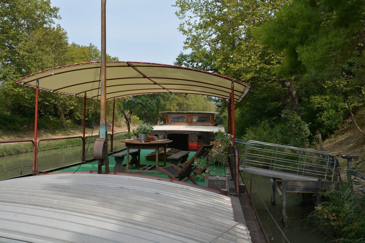 Charming boat in Villedubert with terrace