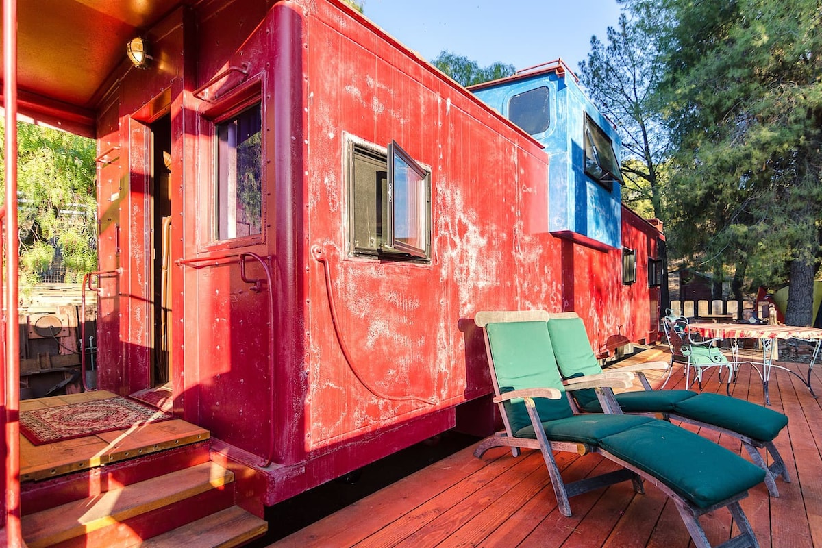 Colorful unique Train Caboose Cornell near malibu