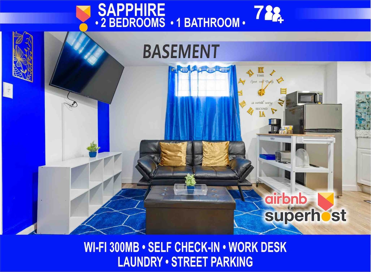 Sapphire Haven: Charm & Cozy Private Basement |2BR