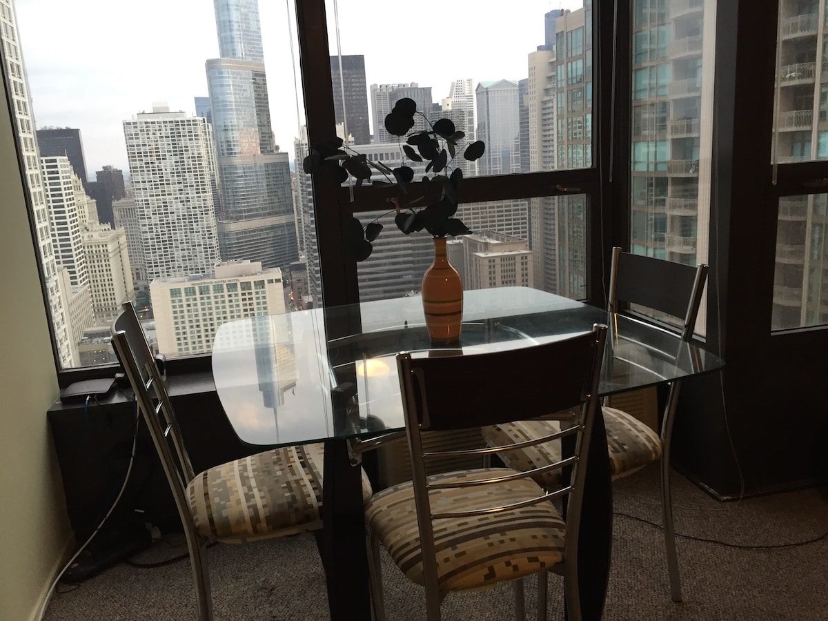 lux furnished condo with A+++ view in River North