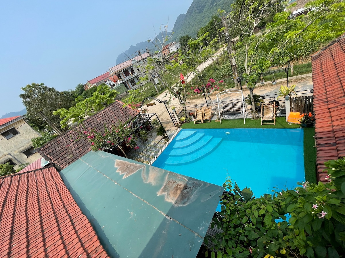 带泳池景观的家庭房_Phong Nha Ecolodge