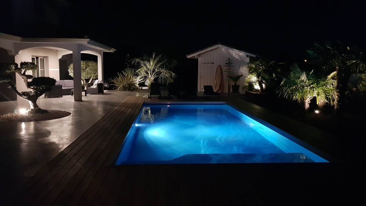 Maison bassin d' Arcachon avec piscine chauffée