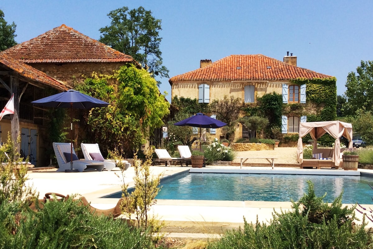 Marciac, Gers 5 bed villa with pool, sleeps 10