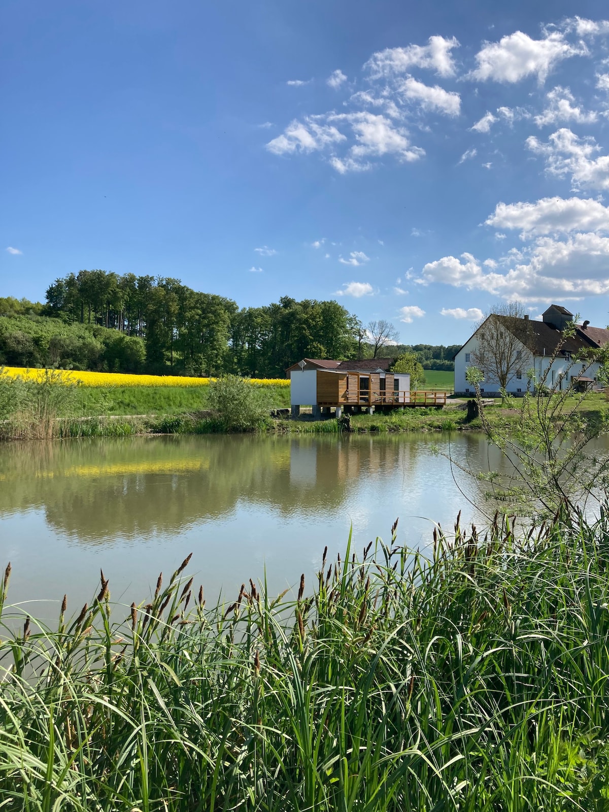 Tiny-Teich-Haus auf dem Rittergut