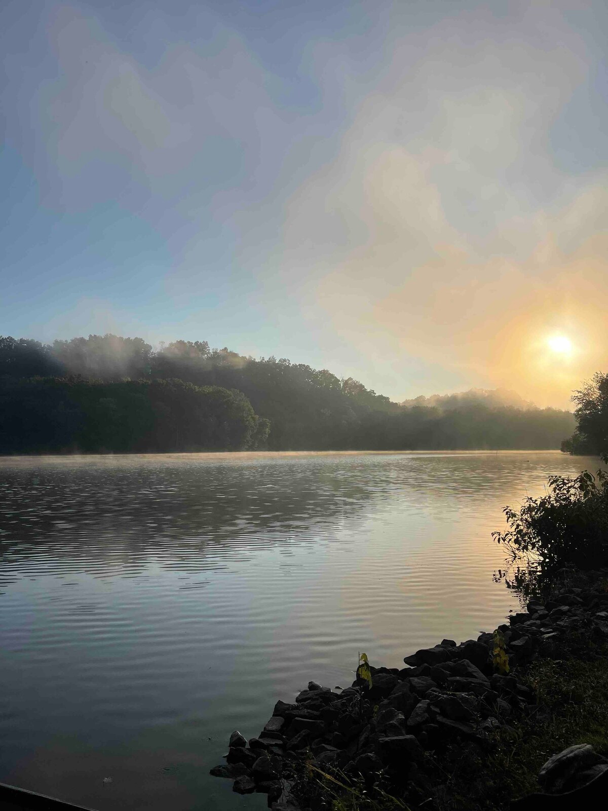 Lake Pardue.  Property nestled on lake.