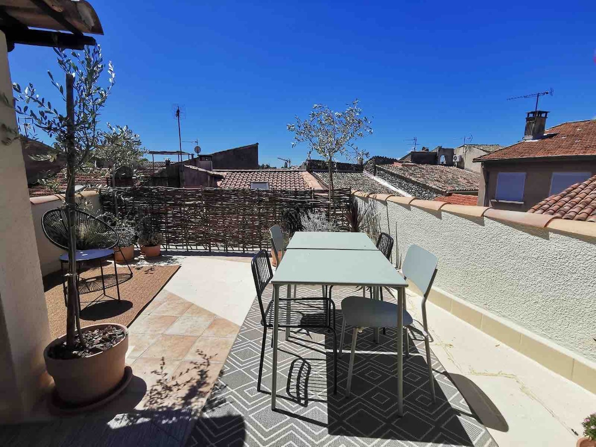 Maison de village en Provence avec toit terrasse