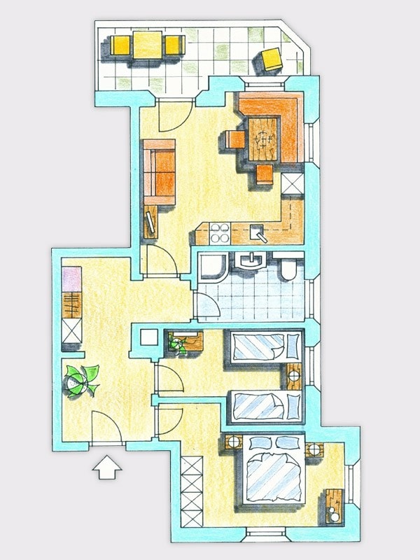 农场豪华公寓，可容纳3-6位房客| 70平方米