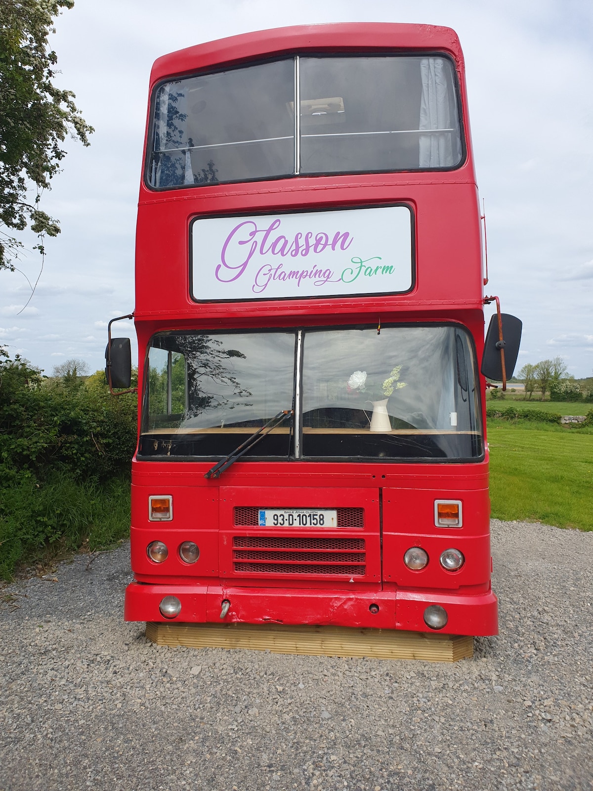 The Big Red Bus at Glasson Glamping Farm