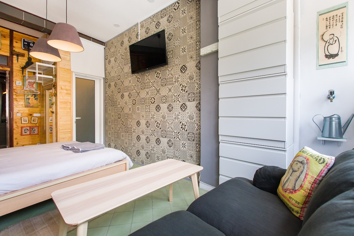 巴塞罗那市中心大单间公寓的绝佳卧室