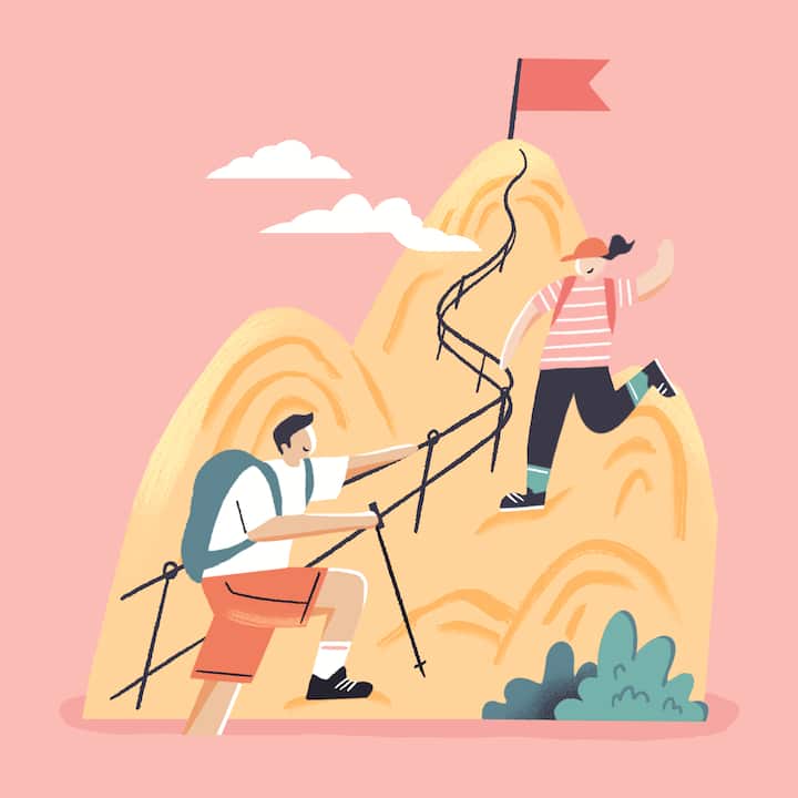 Illustration depicting hiking etiquette