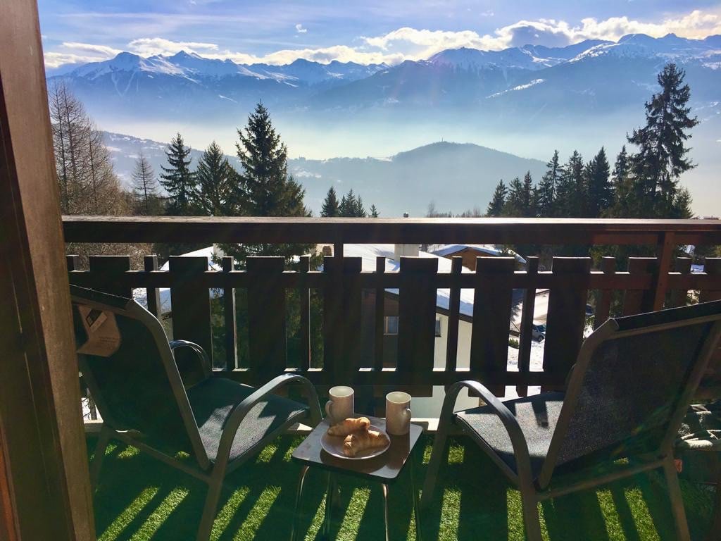 在温馨的瑞士度假木屋中欣赏全景山景