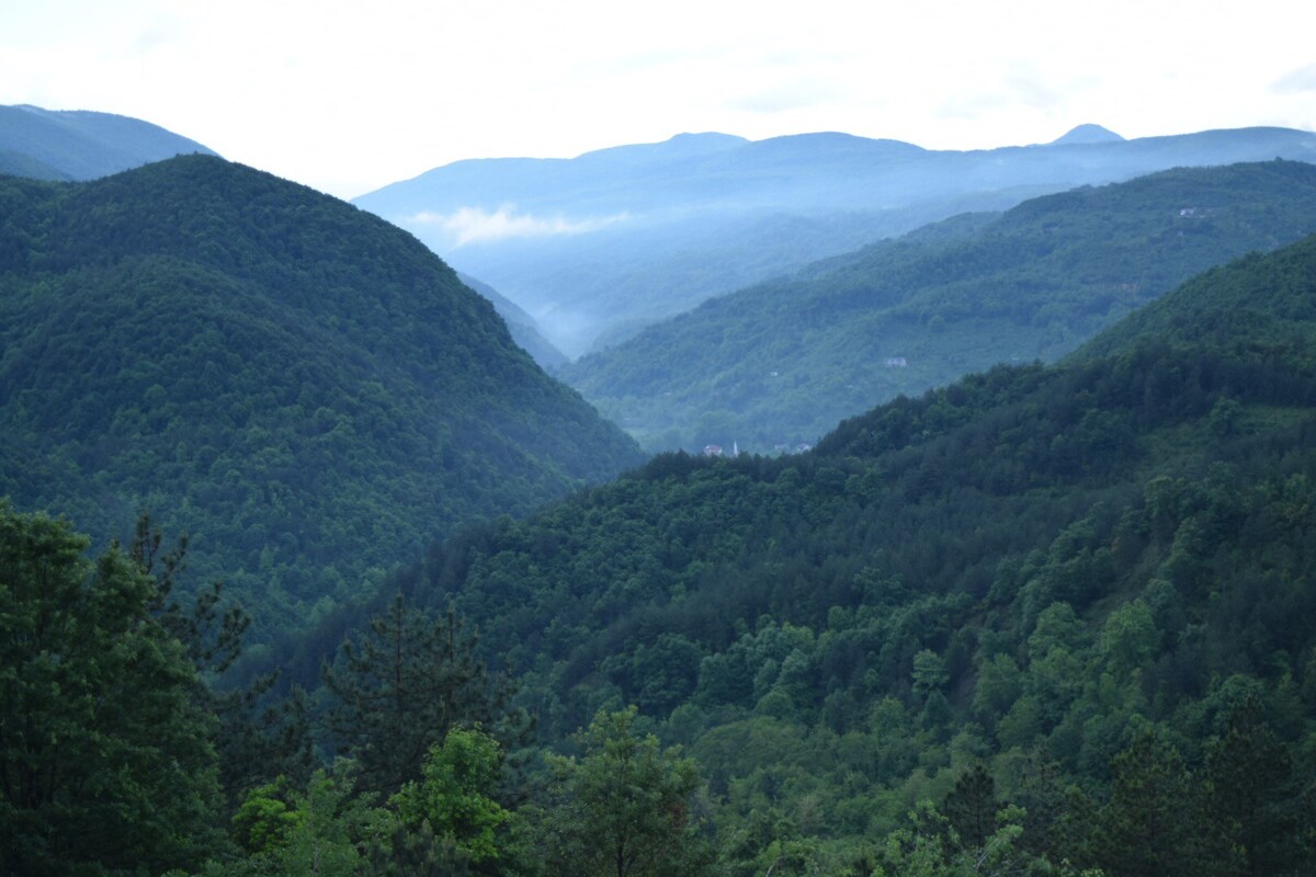 舒适的山间别墅，可欣赏壮丽的山谷景观