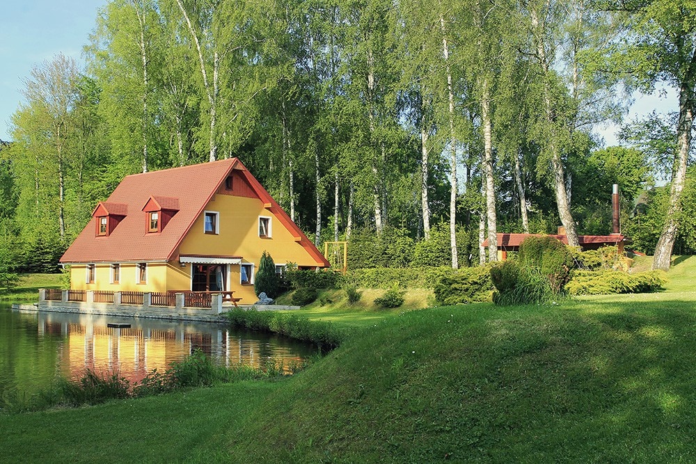 Cottage with pond