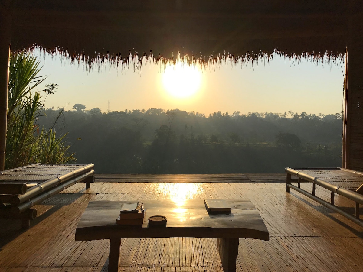 阿勇帕诺拉马（ Ayung Panorama ）。阿勇河悬崖（ Ayung River Cliff ）上的诗意房源