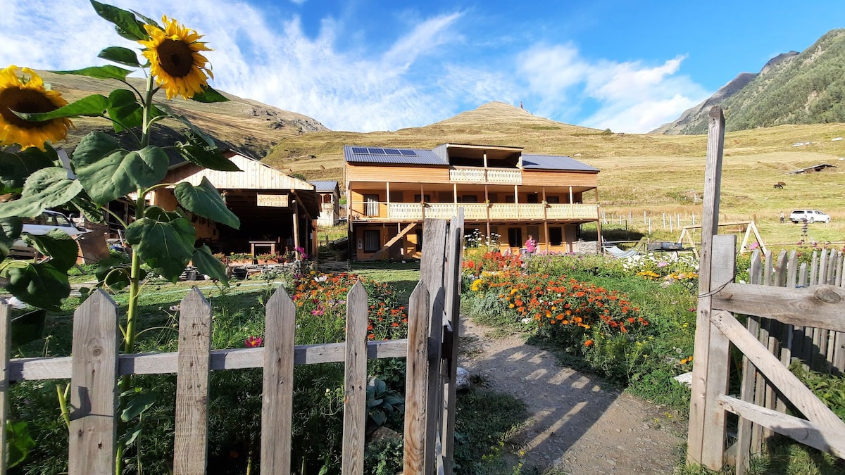 Pirimze is a guesthouse and Cafe, located in Tusheti, village Dartlo.