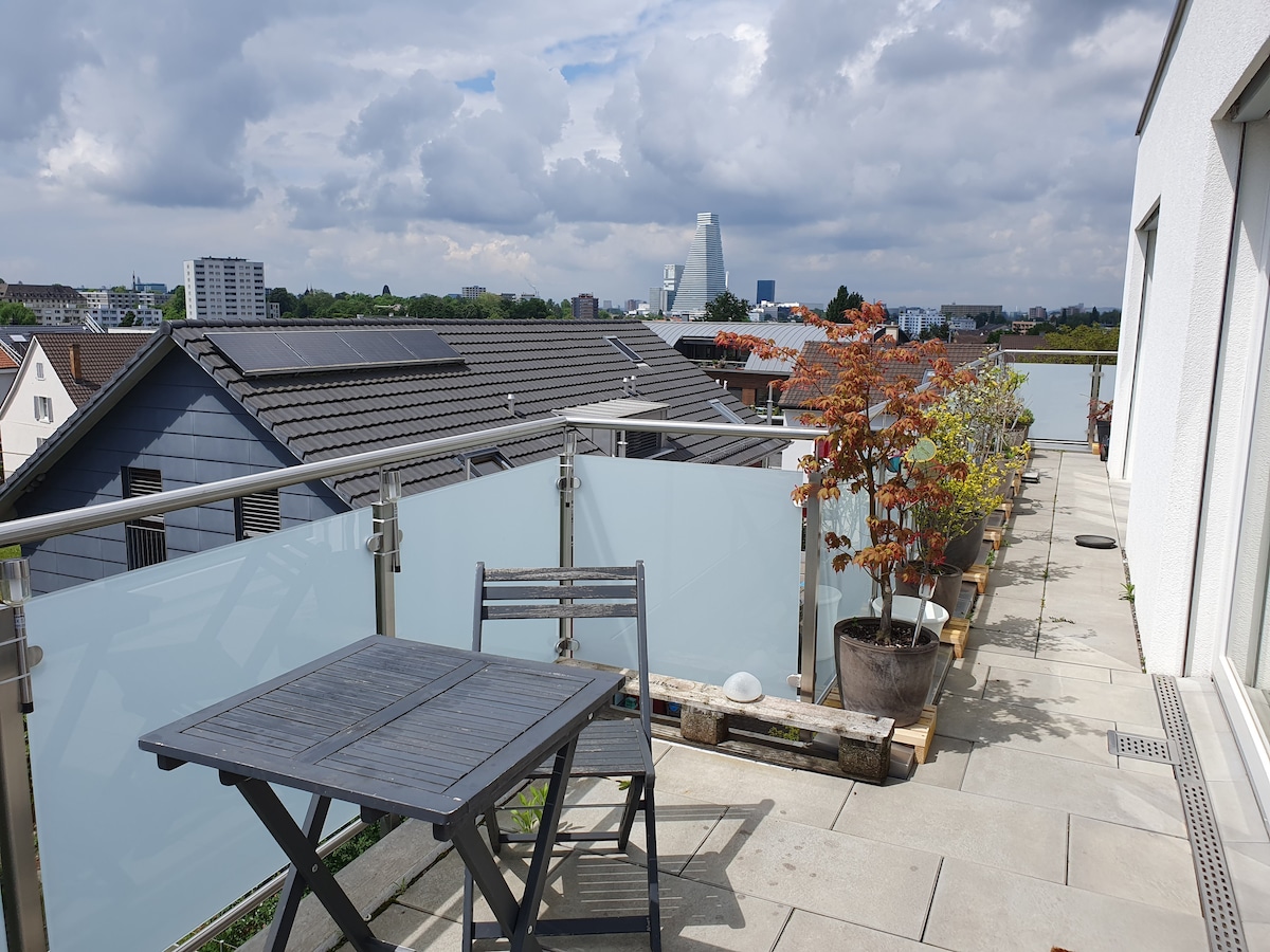 Helle Wohnung mit Dachterrasse & Blick über Basel