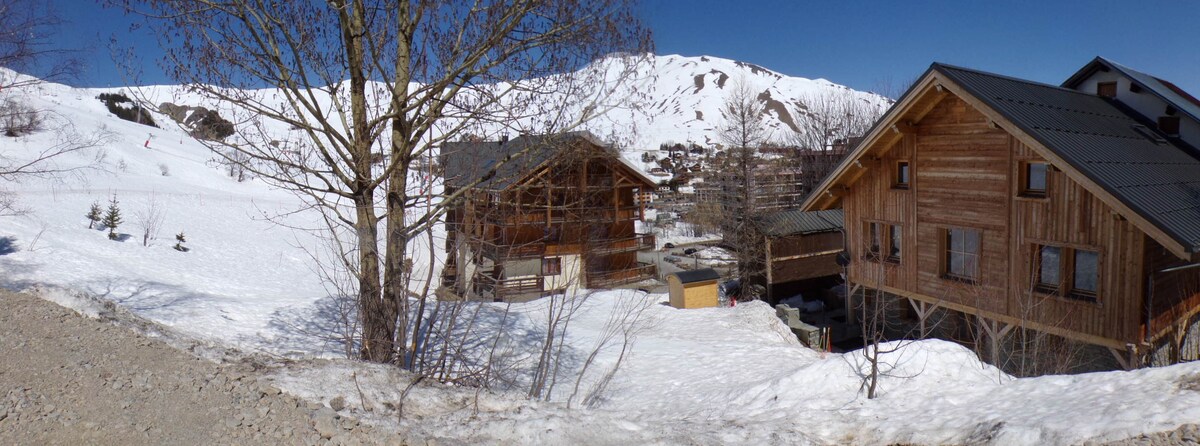 滑雪进出度假木屋