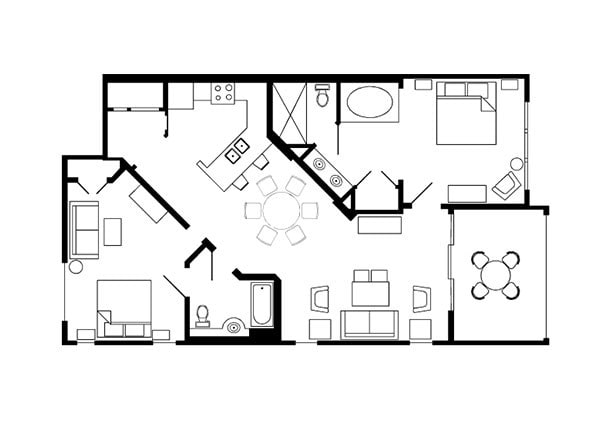 Marriott 's Newport Coast Villas 2床2卧2卫卫生间