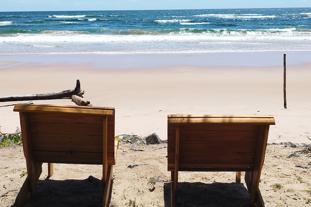 Casa  Licuri Praia de Algodões, na beira do mar.