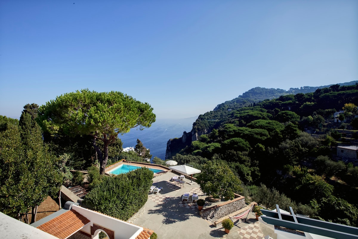 Wonderful Capri villa with sea view pool